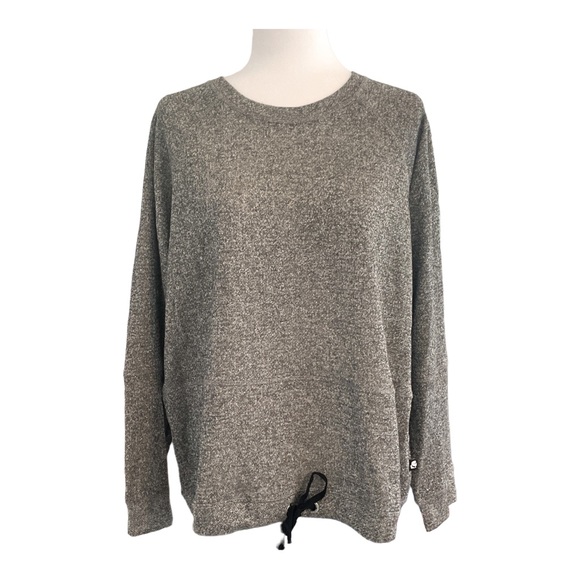 KARL LAGERFELD PARIS Drawstring Metallic Long Sleeve Top - Large - Picture 6 of 7